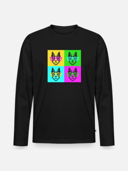 Boston Terrier - Männer Premium Bio Langarmshirt - Schwarz