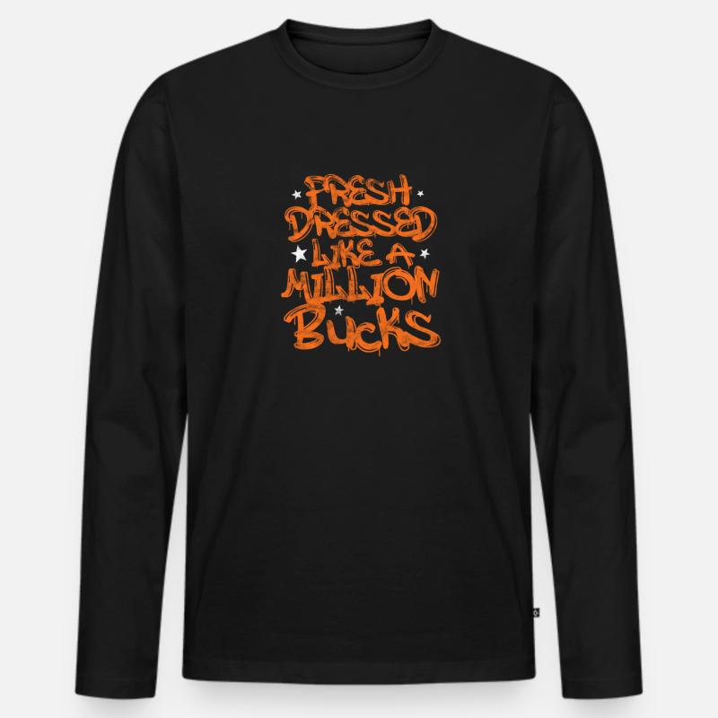 Hip Hop - Männer Premium Bio Langarmshirt - Schwarz