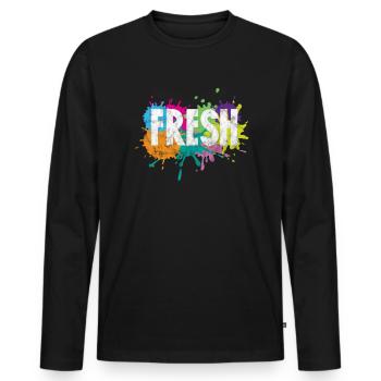 Hip Hop - Men's Premium Organic Long Sleeve Shirt - black - Front - Nico (187cm)