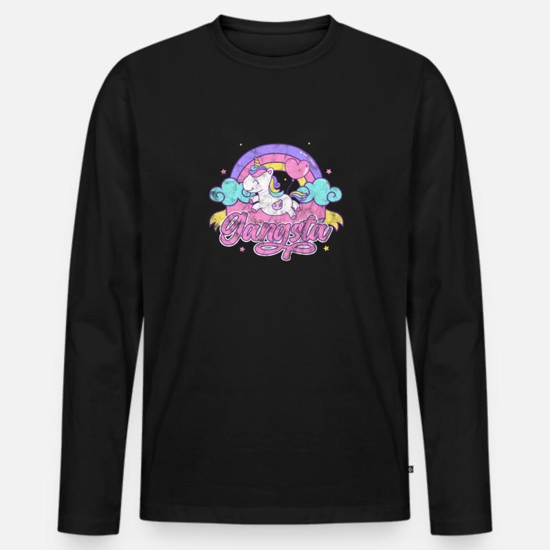 Hip Hop - Männer Premium Bio Langarmshirt - Schwarz