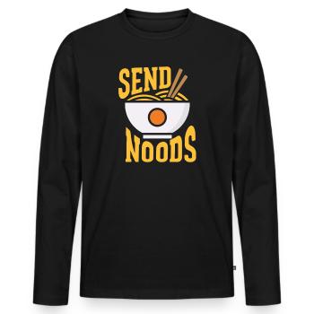 Ramen - Men's Premium Organic Long Sleeve Shirt - black - Front - Nico (187cm)