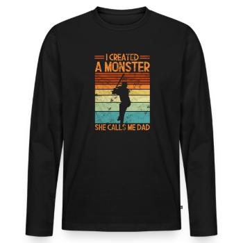 Softball - Männer Premium Bio Langarmshirt - Schwarz - Vorne - Nico (187cm)