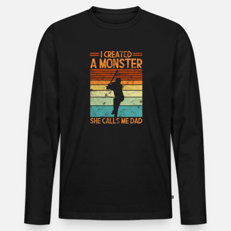 Softball - Männer Premium Bio Langarmshirt - Schwarz