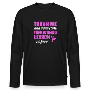 Taekwondo - T-shirt manches longues Premium bio Homme - noir - Devant - Nico (187cm)
