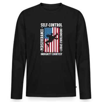 Taekwondo Tae Kwon Do Martial Arts Gift - Men's Premium Organic Long Sleeve Shirt - black - Front - Nico (187cm)