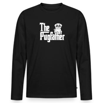 Mops - Männer Premium Bio Langarmshirt - Schwarz - Vorne - Nico (187cm)