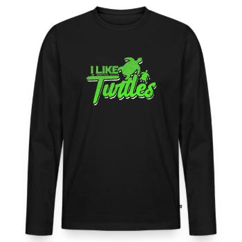 Tortue - T-shirt manches longues Premium bio Homme - noir - Devant - Nico (187cm)