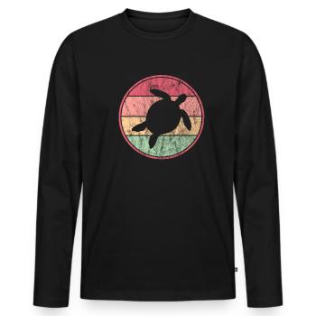 Turtle - Men's Premium Organic Long Sleeve Shirt - black - Front - Nico (187cm)