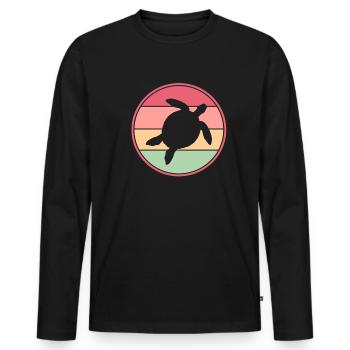 Tortue Tortue Sea Créatures marines Cadeau - T-shirt manches longues Premium bio Homme - noir - Devant - Nico (187cm)