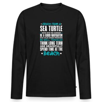 Tortue Tortue Sea Créatures marines Cadeau - T-shirt manches longues Premium bio Homme - noir - Devant - Nico (187cm)
