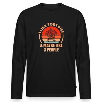 Tortue Tortue Sea Créatures marines Cadeau - T-shirt manches longues Premium bio Homme - noir - Devant - Nico (187cm)