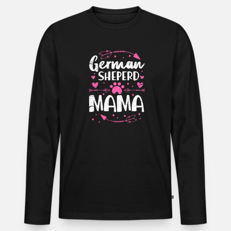 Deutscher Schäferhund Mutter - Männer Premium Bio Langarmshirt - Schwarz