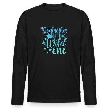Marraine - T-shirt manches longues Premium bio Homme - noir - Devant - Nico (187cm)
