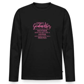 Marraine - T-shirt manches longues Premium bio Homme - noir - Devant - Nico (187cm)