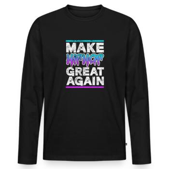 Hip Hop - Men's Premium Organic Long Sleeve Shirt - black - Front - Nico (187cm)