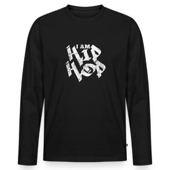 Hip Hop - Männer Premium Bio Langarmshirt - Schwarz - Vorne - Nico (187cm)