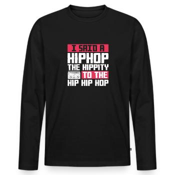 Hip Hop Rap Music Rapper Hiphop Gift - T-shirt manches longues Premium bio Homme - noir - Devant - Nico (187cm)