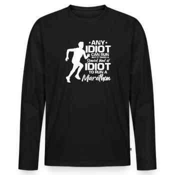 Courir - T-shirt manches longues Premium bio Homme - noir - Devant - Nico (187cm)
