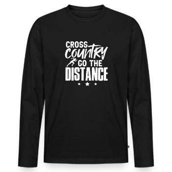 Courir - T-shirt manches longues Premium bio Homme - noir - Devant - Nico (187cm)