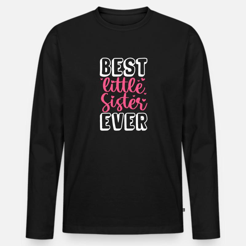 Schwester - Männer Premium Bio Langarmshirt - Schwarz