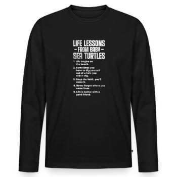Tortue - T-shirt manches longues Premium bio Homme - noir - Devant - Nico (187cm)