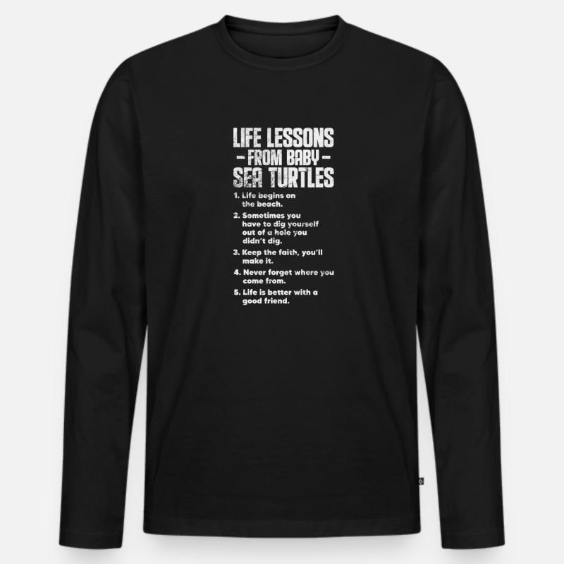 Schildkröte - Männer Premium Bio Langarmshirt - Schwarz