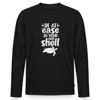 Tortue - T-shirt manches longues Premium bio Homme - noir - Devant - Nico (187cm)