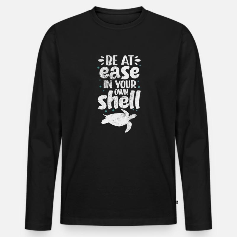 Schildkröte - Männer Premium Bio Langarmshirt - Schwarz