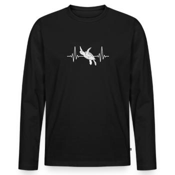 Turtle - Men's Premium Organic Long Sleeve Shirt - black - Front - Nico (187cm)