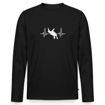 Schildkröte Turtle Meer Meeresbewohner Geschenk - Männer Premium Bio Langarmshirt - Schwarz - Vorne - Nico (187cm)