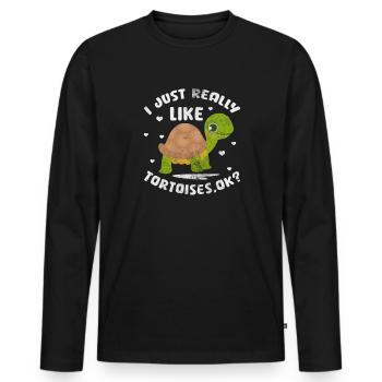 Turtle - Men's Premium Organic Long Sleeve Shirt - black - Front - Nico (187cm)