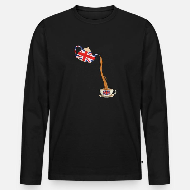 United Kingdom - Männer Premium Bio Langarmshirt - Schwarz