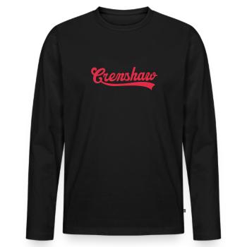 Crenshaw Kalifornien - Männer Premium Bio Langarmshirt - Schwarz - Vorne - Nico (187cm)