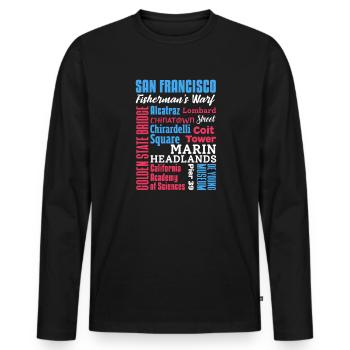 San Francisco - T-shirt manches longues Premium bio Homme - noir - Devant - Nico (187cm)