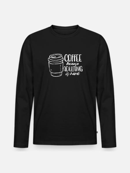 Coffee - Men's Premium Organic Long Sleeve Shirt - black