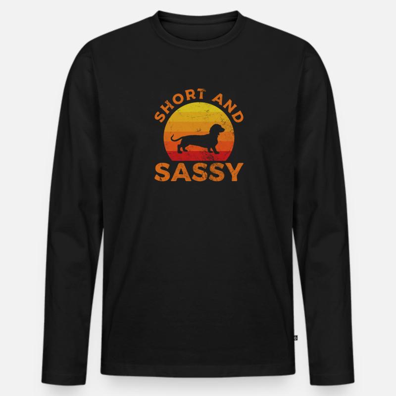 Dackel - Männer Premium Bio Langarmshirt - Schwarz
