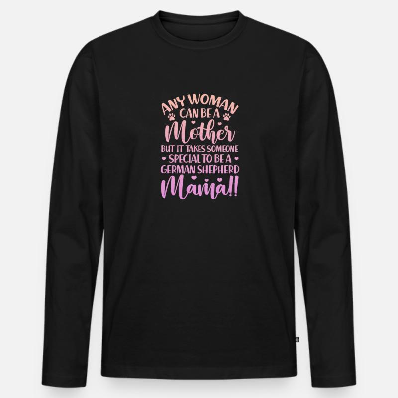 Deutscher Schäferhund Mutter - Männer Premium Bio Langarmshirt - Schwarz