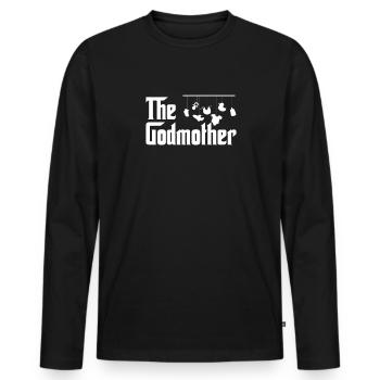 Marraine - T-shirt manches longues Premium bio Homme - noir - Devant - Nico (187cm)