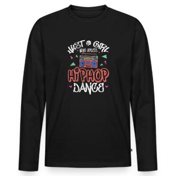 Hip Hop - Men's Premium Organic Long Sleeve Shirt - black - Front - Nico (187cm)