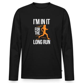 Courir - T-shirt manches longues Premium bio Homme - noir - Devant - Nico (187cm)