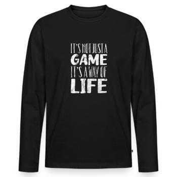 Softball - Männer Premium Bio Langarmshirt - Schwarz - Vorne - Nico (187cm)