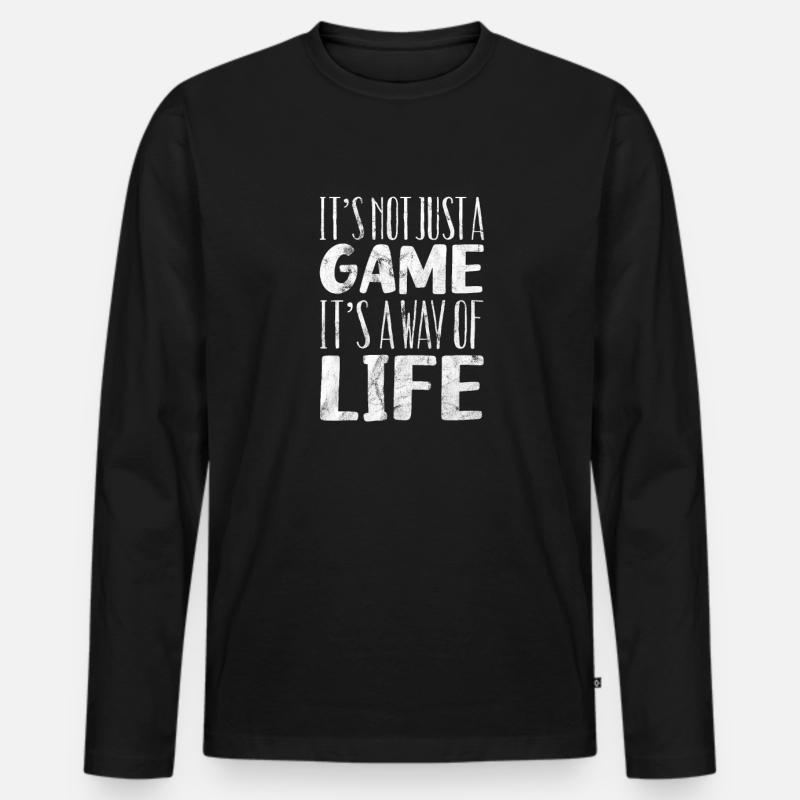 Softball - Männer Premium Bio Langarmshirt - Schwarz
