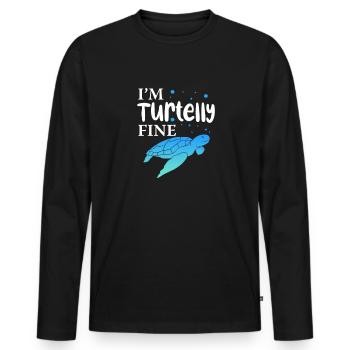 Schildkröte Turtle Meer Meeresbewohner Geschenk - Männer Premium Bio Langarmshirt - Schwarz - Vorne - Nico (187cm)