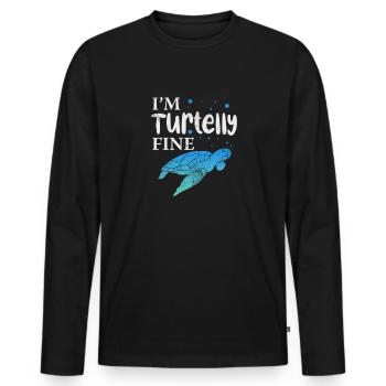 Tortue - T-shirt manches longues Premium bio Homme - noir - Devant - Nico (187cm)
