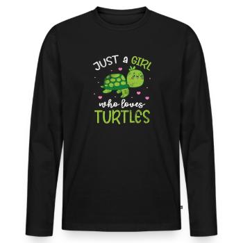 Tortue - T-shirt manches longues Premium bio Homme - noir - Devant - Nico (187cm)