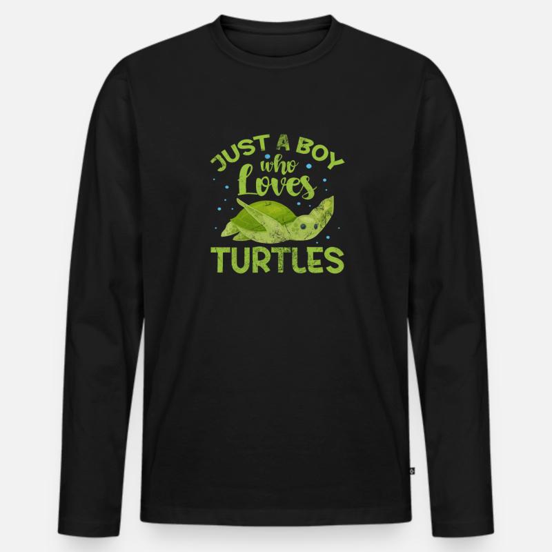 Schildkröte - Männer Premium Bio Langarmshirt - Schwarz