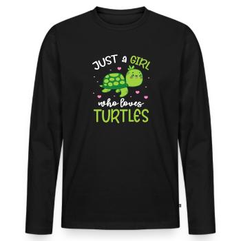 Schildkröte Turtle Meer Meeresbewohner Geschenk - Männer Premium Bio Langarmshirt - Schwarz - Vorne - Nico (187cm)