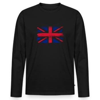 Londres Royaume-Uni Royaume-Uni Angleterre Cadeau - T-shirt manches longues Premium bio Homme - noir - Devant - Nico (187cm)