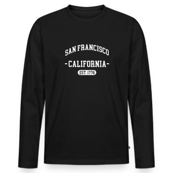 San Francisco - T-shirt manches longues Premium bio Homme - noir - Devant - Nico (187cm)