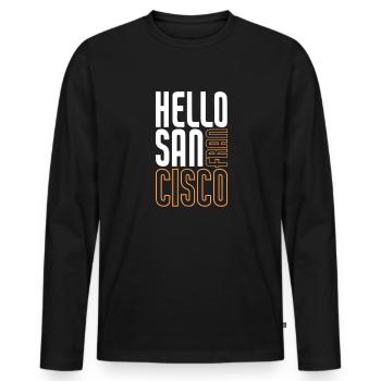 San Francisco - T-shirt manches longues Premium bio Homme - noir - Devant - Nico (187cm)